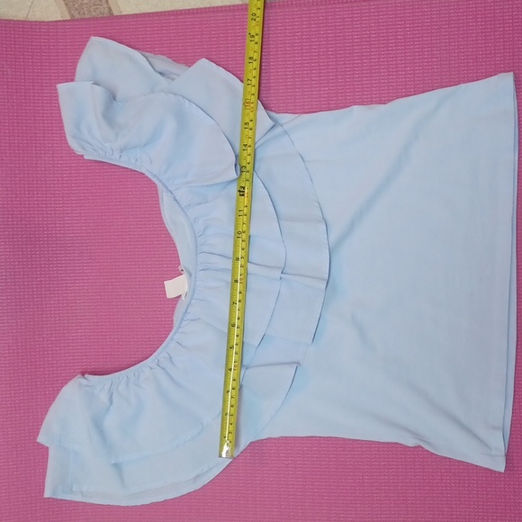 H&M Light Blue  Ruffle Top Size M - Picture 8 of 8